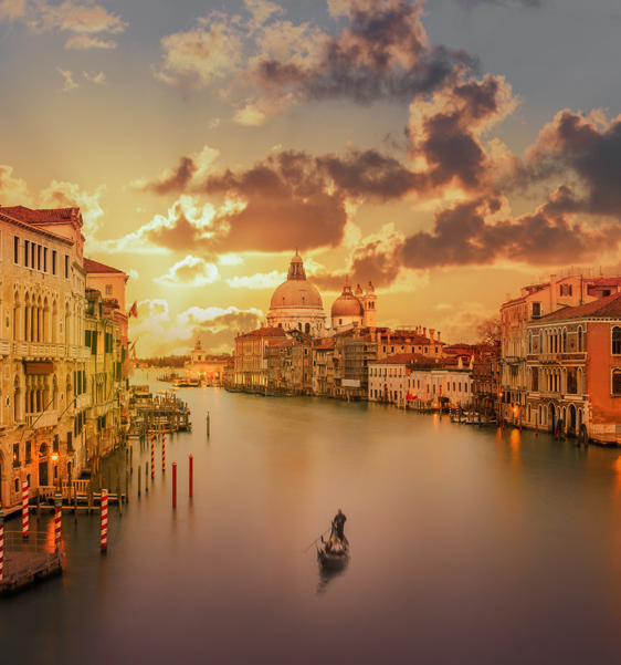 Venice city view during sunset