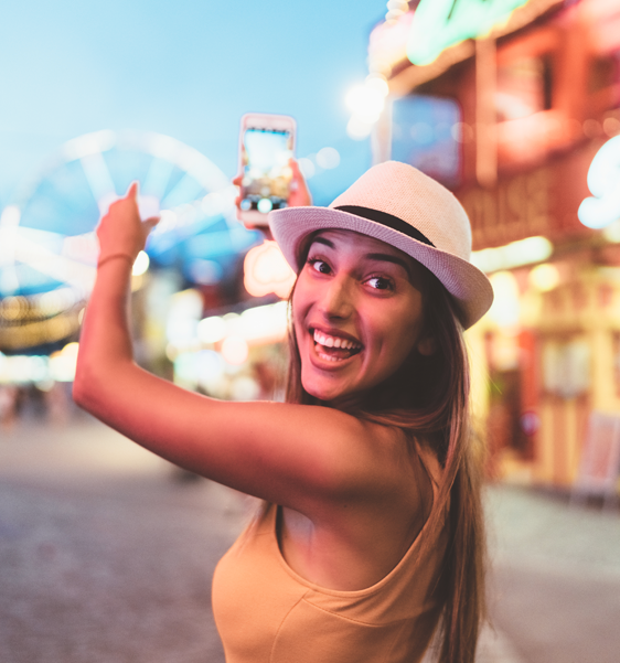 Woman taking selfie